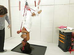 Find-Best-Videos.com presents: Black girl hung upside down and made to eat ass and cum