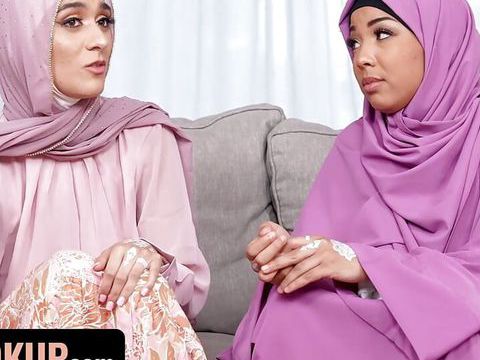 Find-Best-Videos.com presents: Hijab wearing step sisters malina melendez and aubry babcock fuck their step brother - hijab hookup