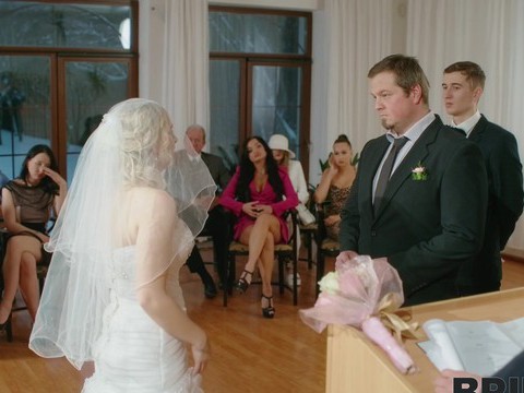 Find-Best-Videos.com presents: Dirty bride kristy waterfall rides a lover while people watch