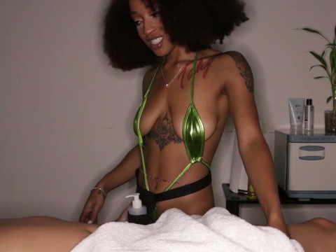 Find-Best-Videos.com presents: Tattooed ebony with natural tits sucking a hard dick - mena
