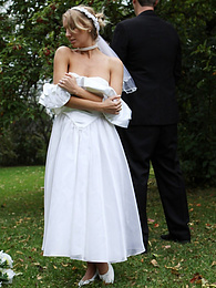 Find-Best-Videos.com presents: Blonde bride Hayley Marie Coppin gets naked on a lawn while taking her vows