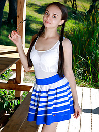 Find-Best-Videos.com presents: Fresh-Faced russian beauty Mia Grandy gets totally naked on a picnic table in a garden